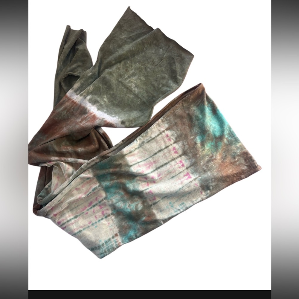 NWOT Boho festival scarf cotton green‎ pink soft cozy